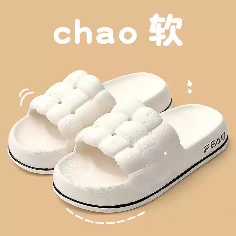 2025Women's New Slippers Fashion Hollow Design Platform Slippers Soft Sole Home Shoes Leisure Non-slip Outdoors Women Shoes