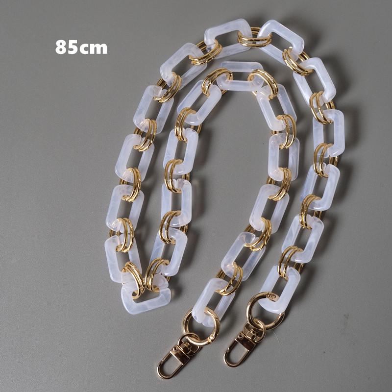 New Fashion Woman Handbag Accessory Metal Parts White Pearl Acrylic Resin Chain Luxury Strap Women Shoulder Cute Clutch Chains