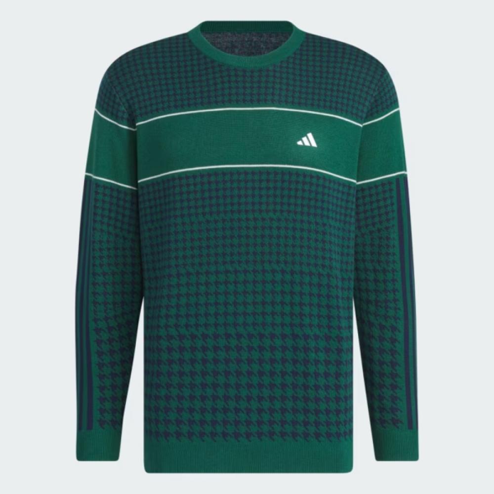 Adidas Golf Men S Prime Knit Jacquard Long Sleeve Crewneck Pullover Sweater Im7310