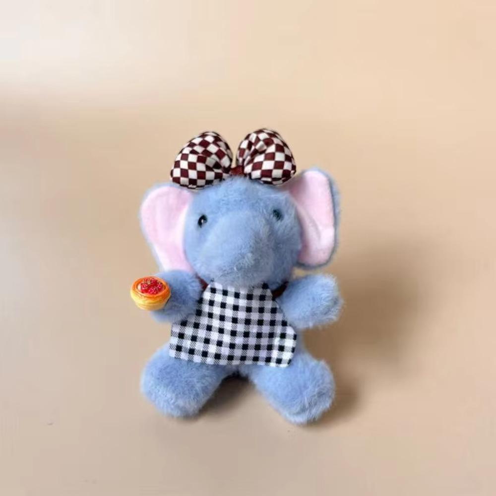 Painter Apron Style Elephant Plush Toy Anti-lost Elephant Plush KeyChain Bag Pendant
