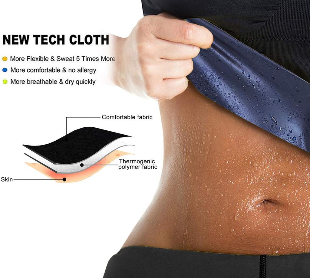 Women Short Sleeve Sauna Suit Sweat Shirts Body Shaper Hot Polymer Slimming Shapewear Fitness Workout Tank Tops Exercise Undershirt