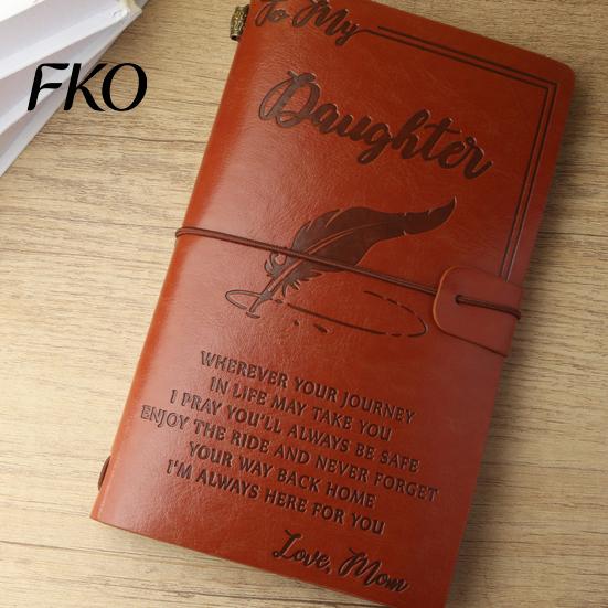 Collage Friendly Notebook Journal Notebook, Loose-Leaf Refillable Faux Leather Cover with Elastic Flexible Writing And Drawing Strap,