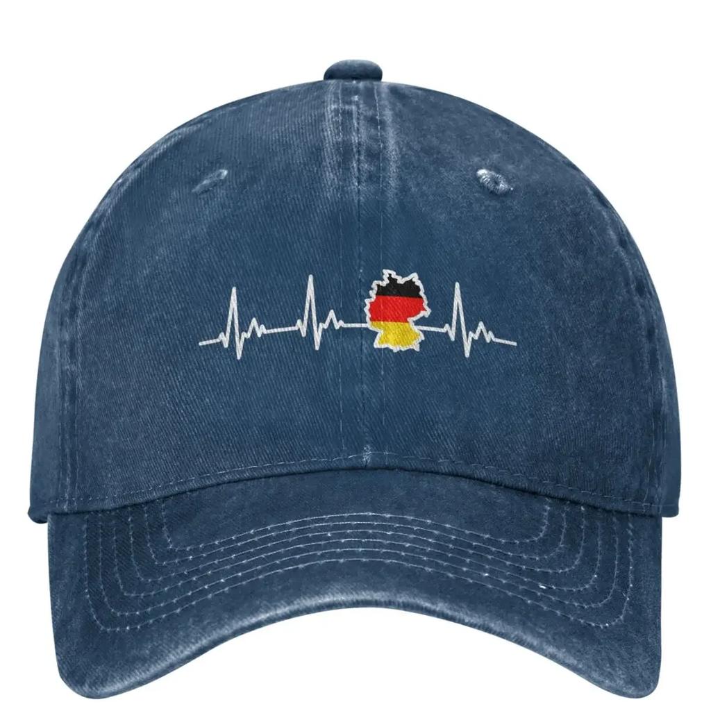 Джинсовая бейсболка с флагом GerUnisex Мое сердце для GerUnisexy Белая линия сердца Кепки для улицы и спортзала FeUnisex Унисекс Бейсболки от солнца