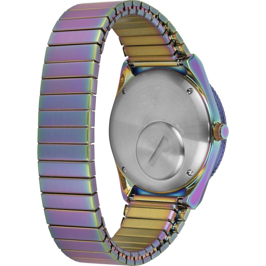 Часы Q Timex Фиолетовый циферблат Нержавеющая сталь Акрил Кварцевые часы Бренд TW2W41100 Фиолетовый [TIMEX] Женские [Товар]