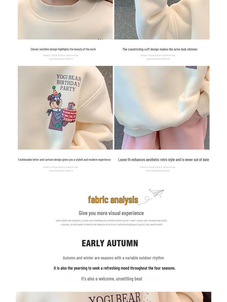 Худи с мультяшным медведем для девочек в корейском стиле 2025: Стильный бархатный топ на осень/зиму