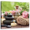 Canvas Print Towel Candles Stone