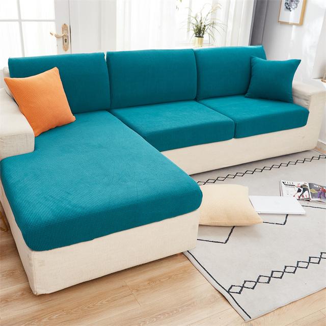 Жаккардовый чехол для подушки на сиденье дивана, чехол на стул, эластичный моющийся съемный чехол для сиденья, флисовая защита для дивана