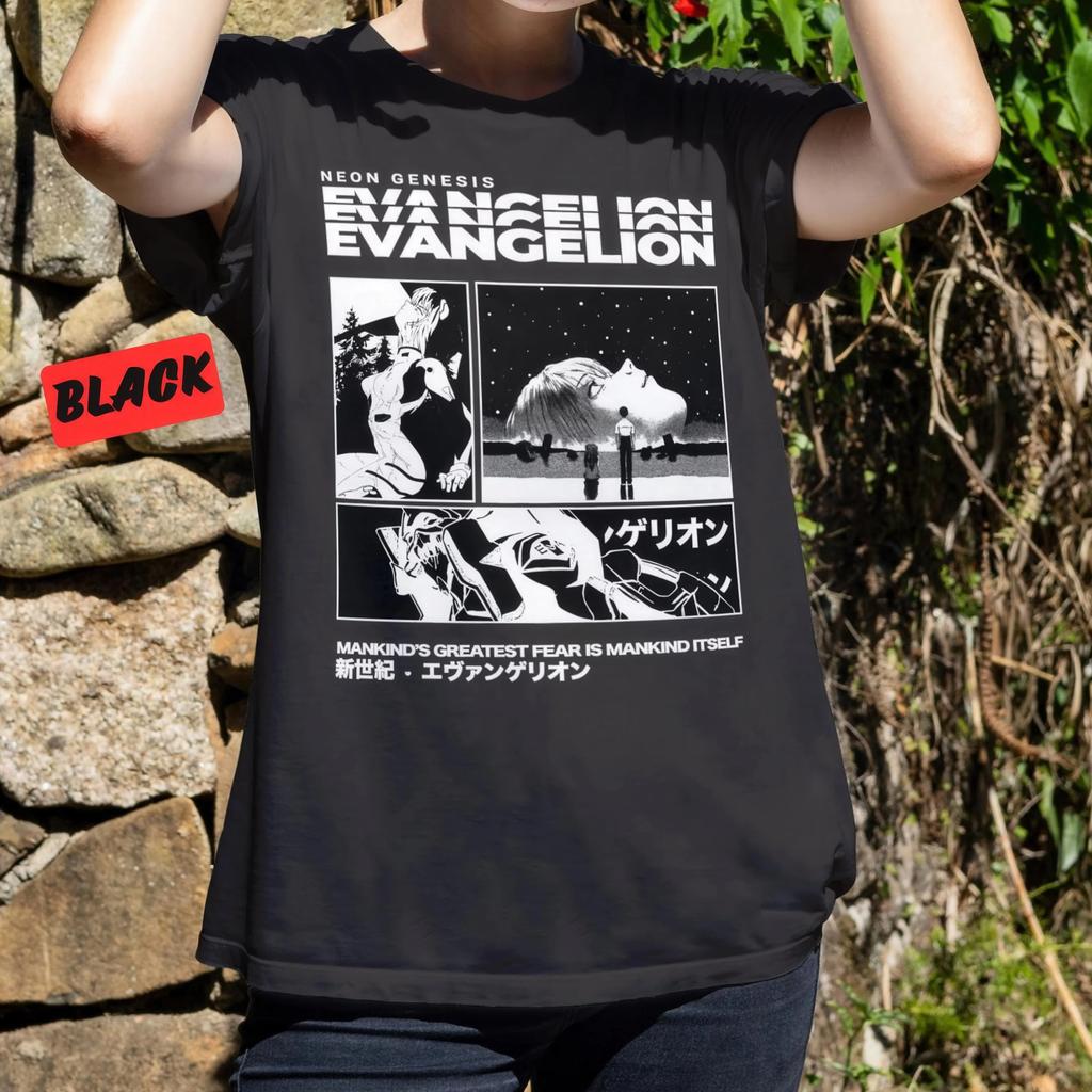 2026 Футболка Neon Genesis Evangelion Ева Единица 01 Японское Аниме Футболка Для Родителей и Детей Унисекс Женская Летняя С Круглым Вырезом Хлопок Y2K Футболка