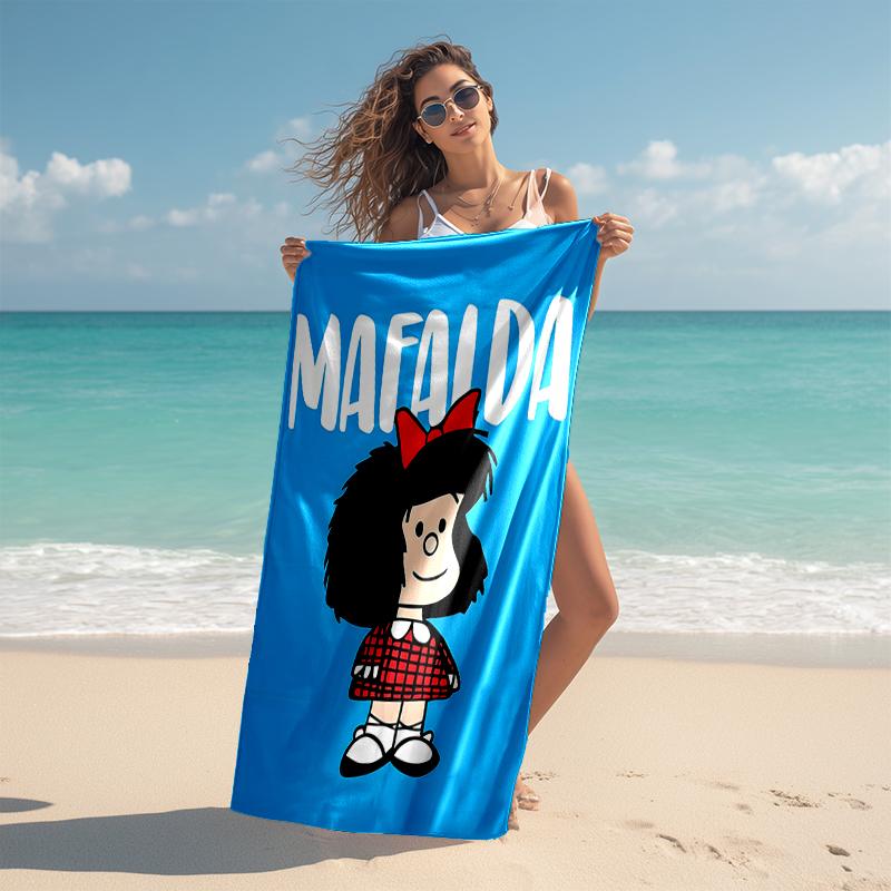 1pc Mafalda1 Beach Towel, Comfortable and Thick, and Swimming/Bath/Picnic/Camping Towel, Suitable for Seaside Beaches