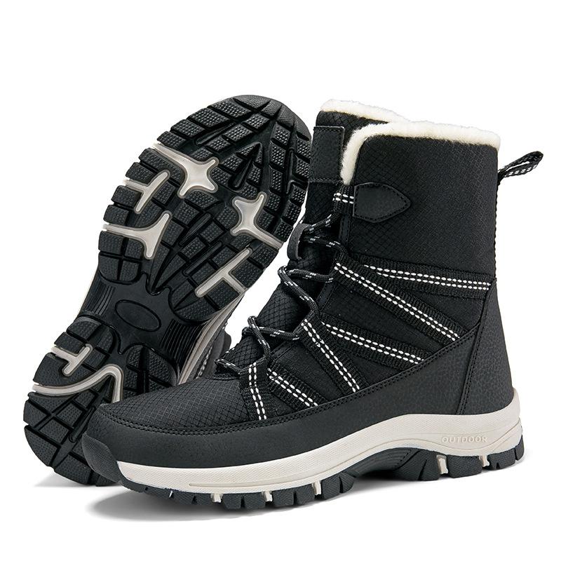 Повседневные универсальные женские ботинки-дутики большого размера с высоким голенищем, удобные и теплые, водонепроницаемые и нескользящие, уличные женские хлопковые ботинки