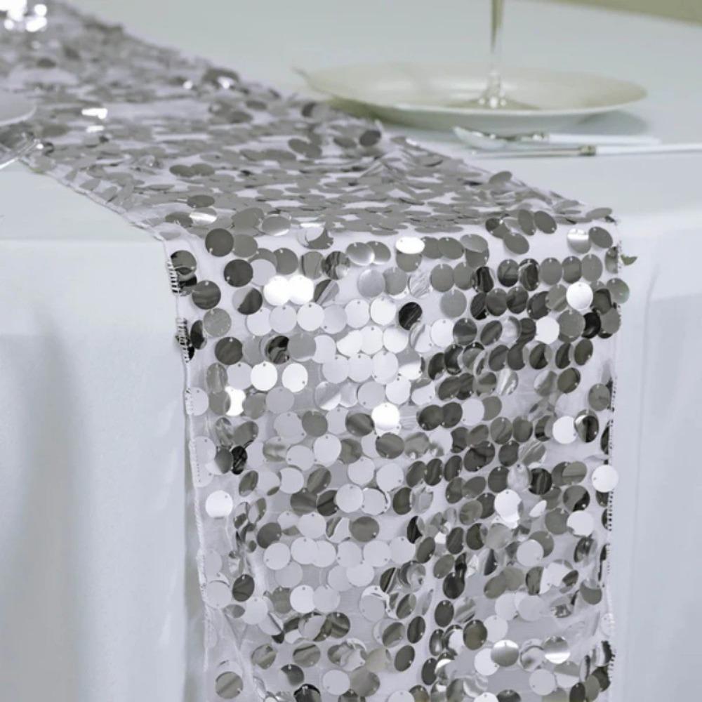 Sparkling Sequins Table Runner Fish Scale Glitters Table Cover Underwater Themed Parties