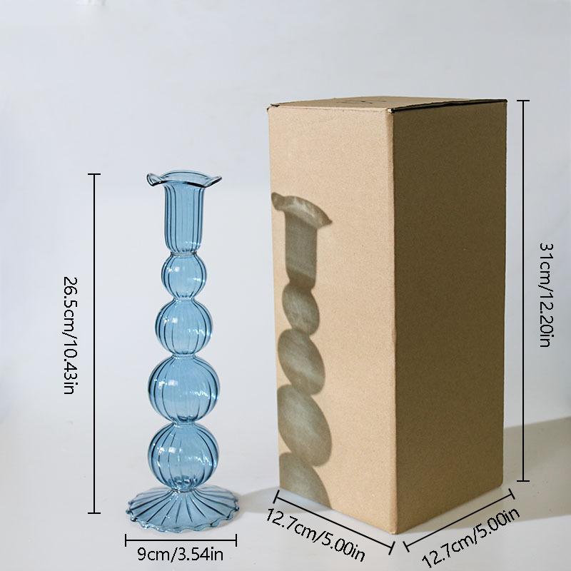 1PC Romantic Hydroponic Transparent Vase Glass Candle Holder Vintage Glass Candlestick Gift