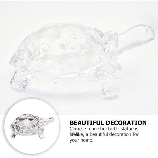WINOMO Crystal Turtle Feng Shui Statue - Clear Crystal Turtle for Aquarium, Peace, Prosperity and Positive Energy Decoration