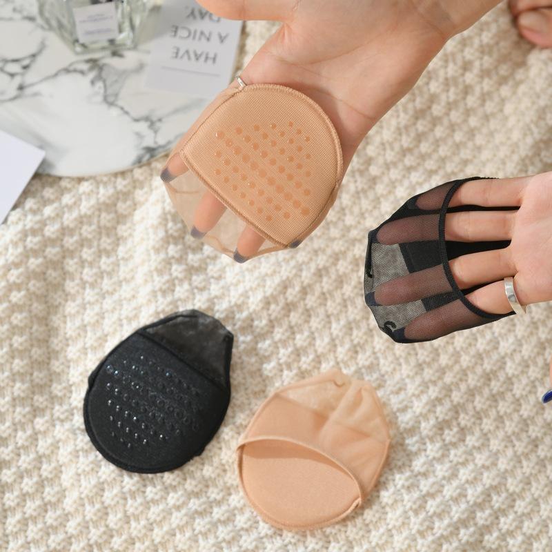 2 пары полуневидимых женских носков на весну и лето, тонкие носки с коротким носком и полупальцами, нескользящие носки для передней части стопы, носки на высоком каблуке
