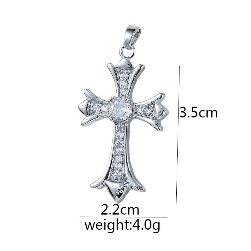 Подвеска из микроциркония с медной инкрустацией, крест, сохраняющий цвет, аксессуары для ожерелья из меди с позолотой.