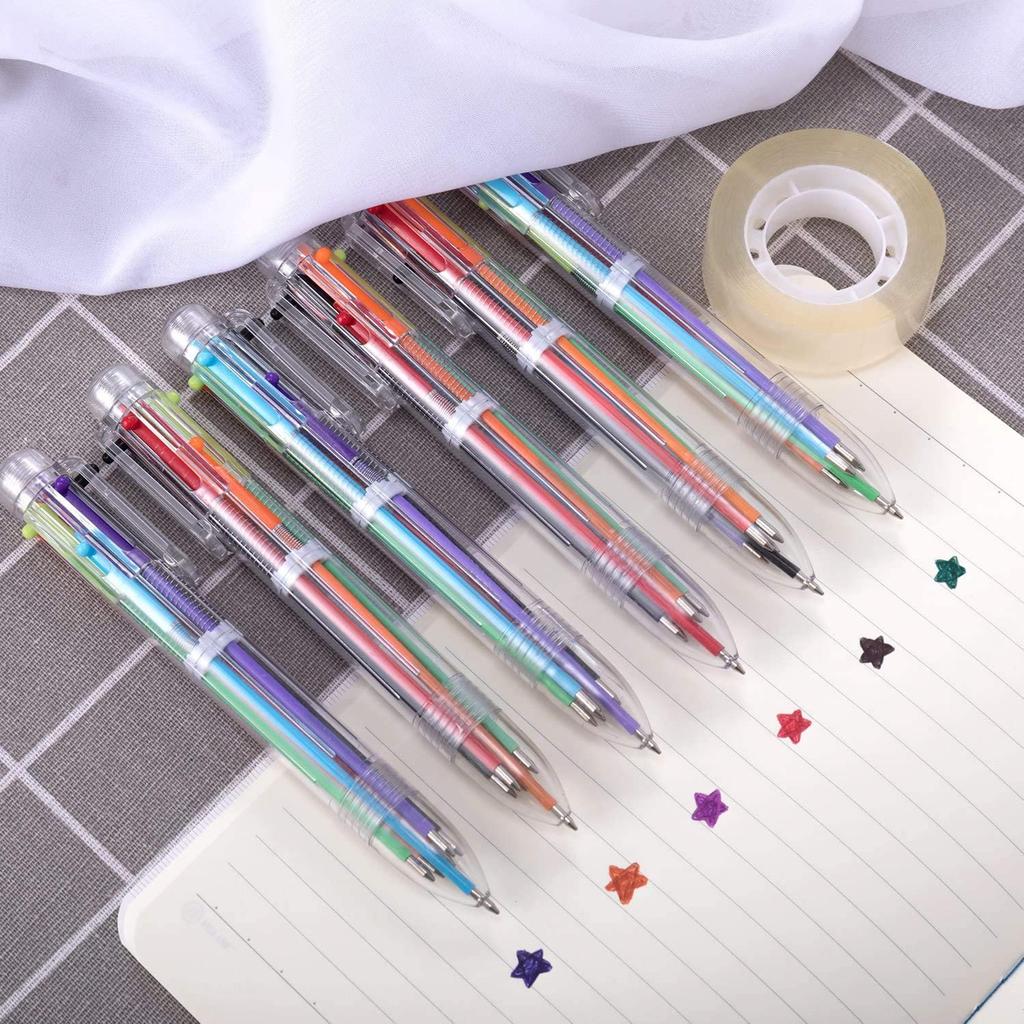1 Pcs Multicolor Pen, 6-in-1 Multicolor Ballpoint Pens, 6 Colors Retractable Ballpoint Pens for Office School Supplies Kids Gift