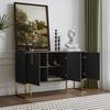 Sideboard Kommode with 3 Doors, Modern Kitchen Cabinet with Adjustable Shelf, Buffet Cabinet with Plenty of Storage Space, Simple Style