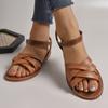 Summer New Women's Flat Bottom Roman Strap Sandals with Non Slip Rubber Soles Elegant Fashion Women's Shoes