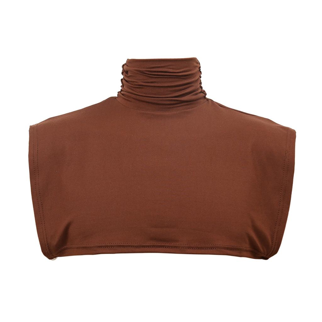 New Womens Muslim Modal Fake False Collar Islamic Hijab Extensions Turtleneck High Neck Cover Warmer Bright Solid Color Half Top