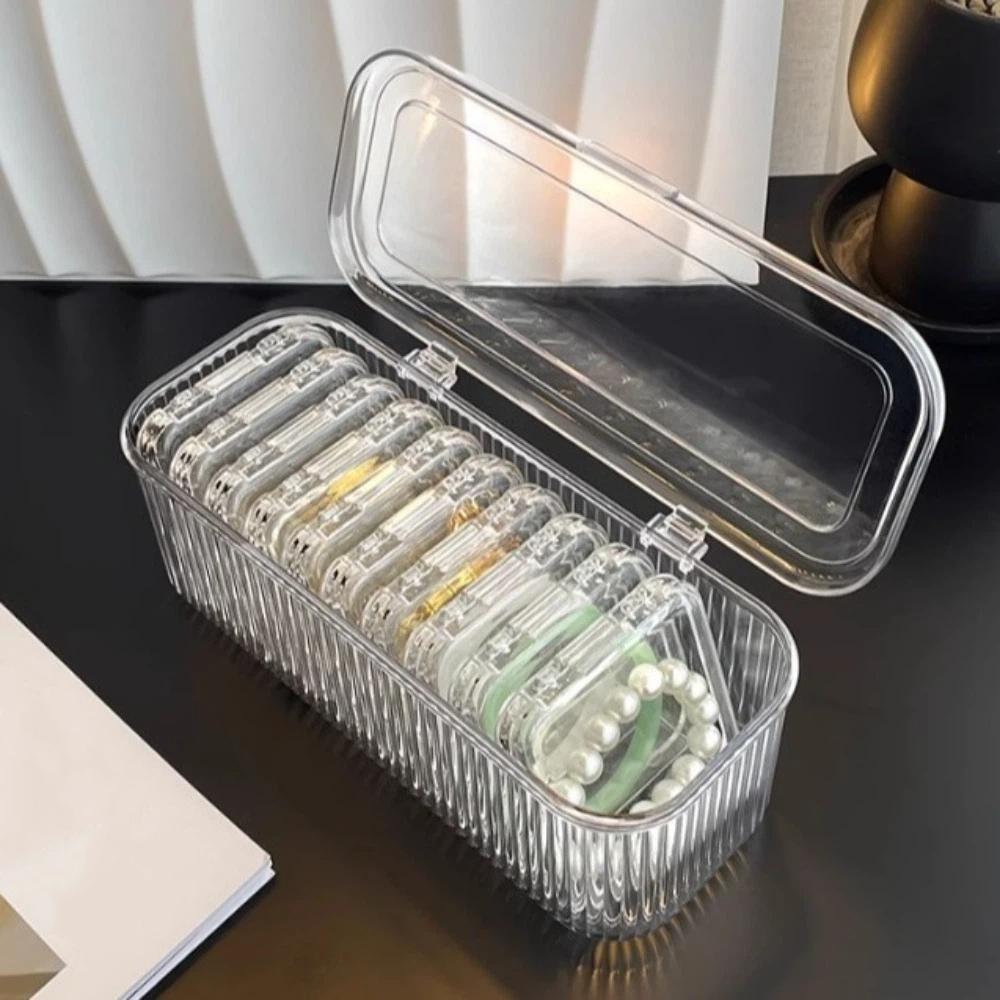 Transparent Jewelry Storage Box Dustproof Lid Bracelet Storage Box Jewelry Display