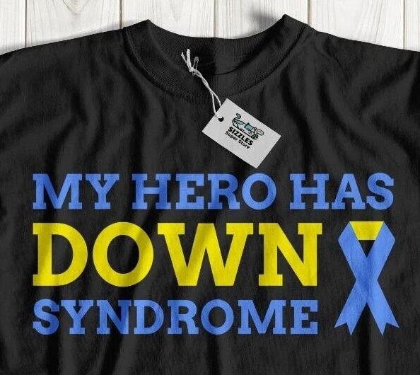 Unisex Down syndrome Awareness T-Shirt Extra Chromosome Gifts Ribbon Parent