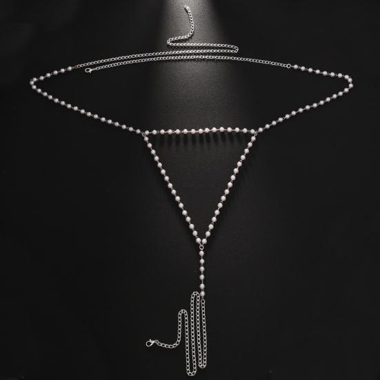 Цепочка для тела из искусственного жемчуга для женщин, регулируемая цепочка на талию с удлинительной цепочкой, сексуальное нижнее белье, ювелирное украшение для талии