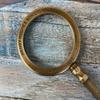 Brass Magnifying Glass - 13.97 Cm Antique Finish Hand Held Magnifier - Vintage Style Page Reader