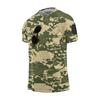 Men Tactical Camo Print Crew Neck Loose Fit Breathable Outdoor Quick Dry Short Sleeve T Shirt with Hook and Loop Patch Panel