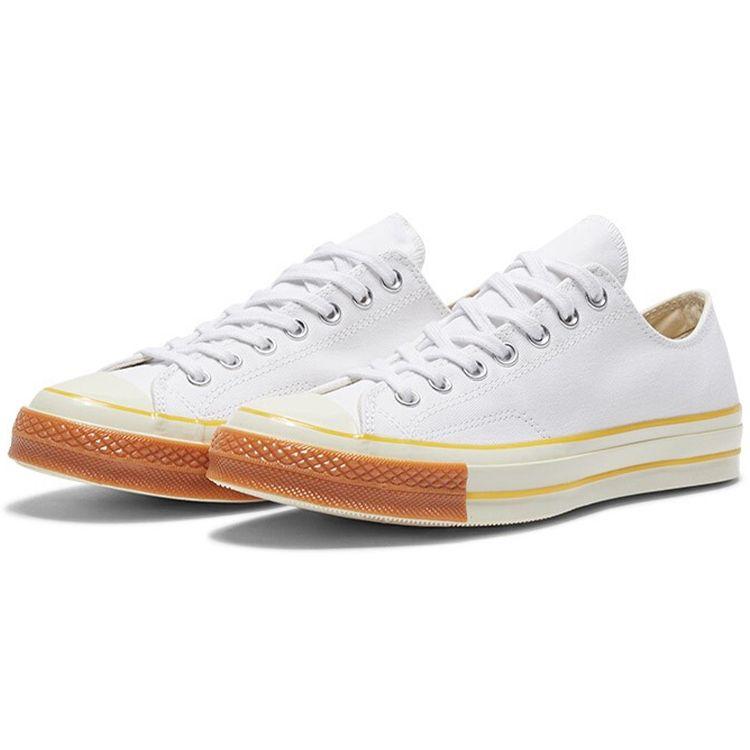 Converse Поп-носок 1970-х годов Низкие парусиновые кеды Унисекс Кроссовки Белый Оранжевый 165722C