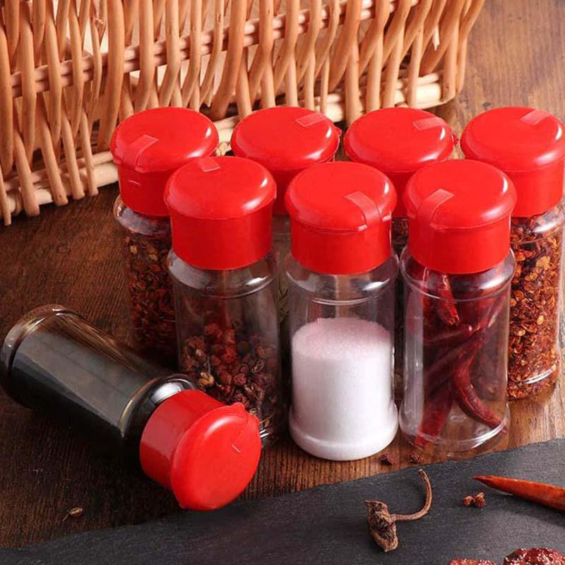 5Pc Plastic Spice Salt Pepper Shakers Seasoning Jar Bbq Condiment Vinegar Bottle
