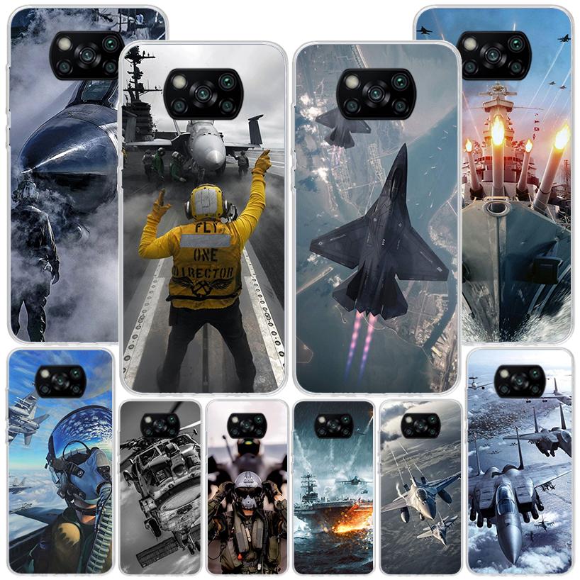 Military Aircraft Warship Fighter Phone Case For Xiaomi Poco X7 X6 X5 Pro F7 Ultra Redmi 15C 15 13C 13 12C 12 10 10A 10C 9 9A 9C