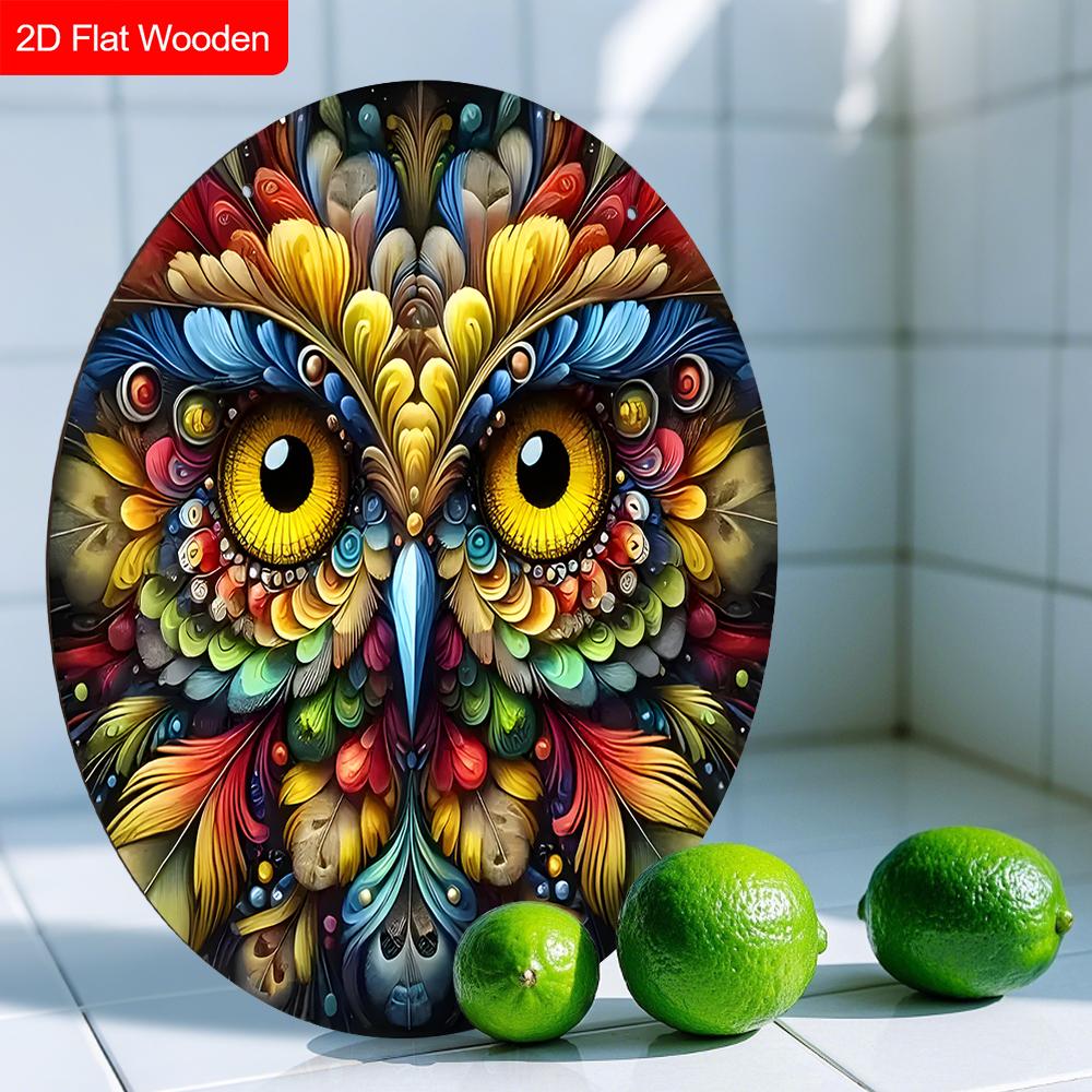 4 Different Styles of Wooden Sign with Owls Pattern, Unique Decorative Plaques for Front Door, Wall Hanging Decor, Ideal Gift for Friend & Family