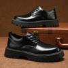 Small Leather Shoes Men's Business British Derby Shoes Autumn Big Head Casual Trendy Shoes New Heightened Platform Men's Leather Shoes