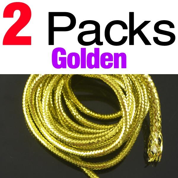 MNFT 2Packs(Total 4m) Mraided Holographic Mylar Cord 3.5mm 3mm Tubes For Fish Fly Tying Materials There Are White Lines Filling