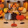 2pcs/set Colorful Halloween Wooden Pendants Witch Pumpkin Bat Ghost Wall Hanging  Halloween