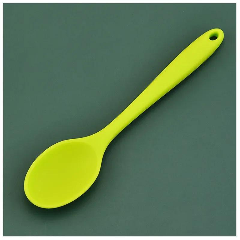 Colorful Silicone Spoon Heat Resistant Non-stick Rice Spoons Kitchenware Tableware Learning Spoon Cooking Kitchen Tool Tableware