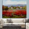 Пастораль абстрактный дикий красный мак пейзаж настенная живопись маслом на холсте гостиная домашний декор фотографии плакаты и принты
