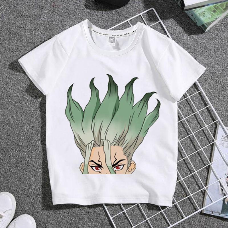 Модная детская футболка с рисунком Stone Era Dr Stone и графическим принтом, летние свободные белые женские топы с короткими рукавами, мужские футболки