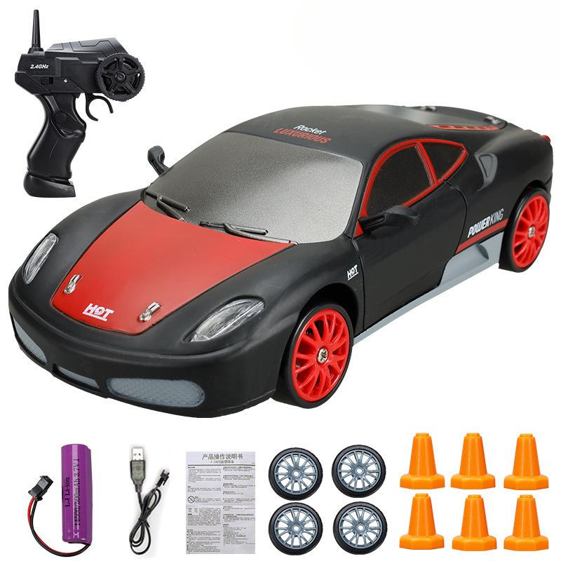 Новая 2.4G RC частота машина со светодиодной подсветкой 4WD RC высокоскоростной дрифт автомобиль профессиональная гоночная игрушка модель GTR перезаряжаемый AE86 рождественский подарок