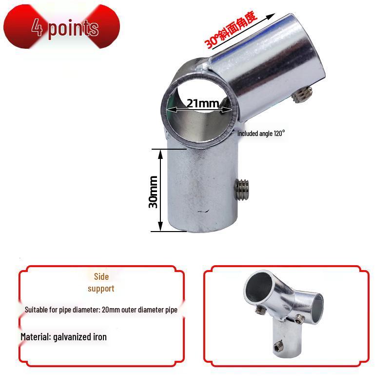 20/25/32mm Steel Pipe Connector: Galvanized 6-Point Round Elbow Joint Fastener