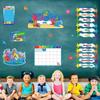 90 Pcs Sea Calendar Bulletin Board Set Pocket Chart Seasons Weather Chart Ocean Theme Classroom Decor Monthly Calendar for School Classroom Home