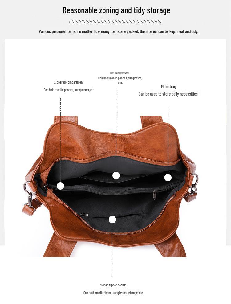 Women's Large Capacity Urban Minimalist Shoulder & Crossbody Tote Bag