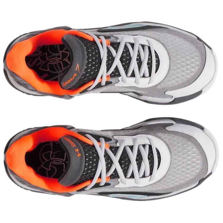 Under Armour Spawn 7 Удобные Прочные Нескользящие Износостойкие Низкие Баскетбольные Кроссовки Унисекс Серый 3028833-025