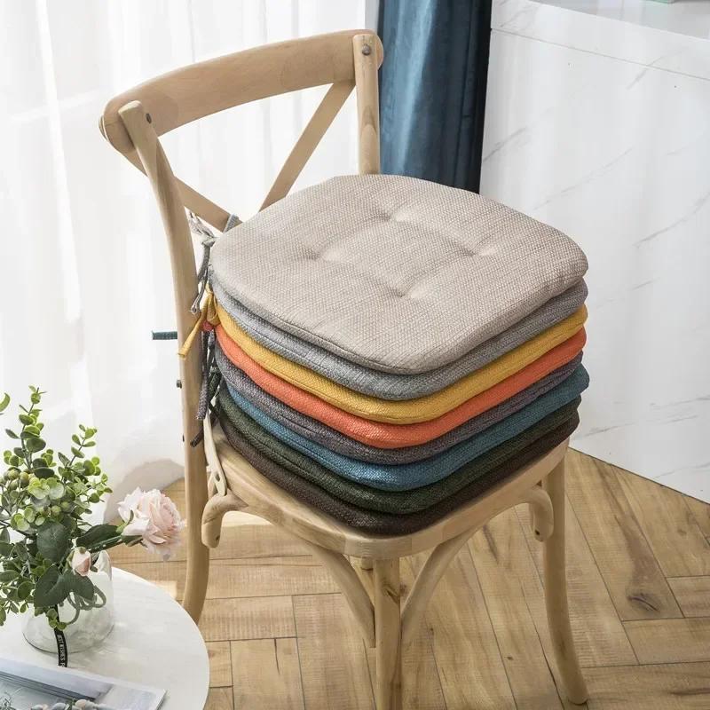 Chair Cushion with Straps Multi Color Dining Room Chair Cushions for Dining Chairs Sponge Seat Cushion Outdoor Garden Cushions