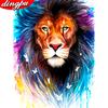 5D DIY Алмазная картина Вышивка крестом Лев Полный дрель Алмазная мозаика Животное Вышивка