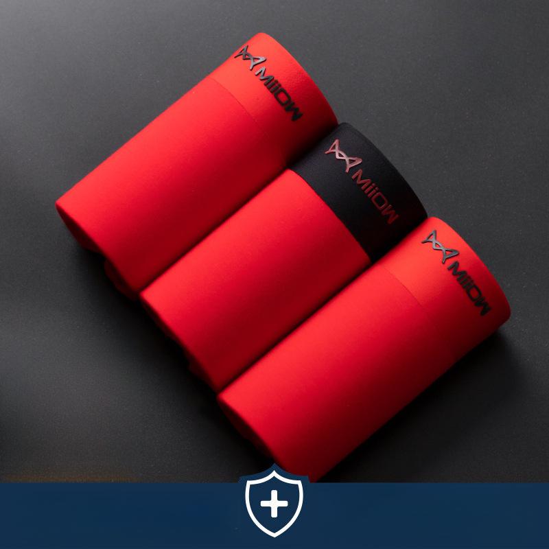 3 шт. Бесшовное нижнее белье Красные боксеры для мужчин Без следов Боксеры-слипы