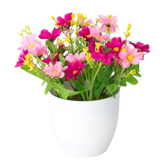 Имитация бонсай астры офисный декор для рабочего стола пластиковый красочный свежий искусственный цветок в горшке для вечеринок