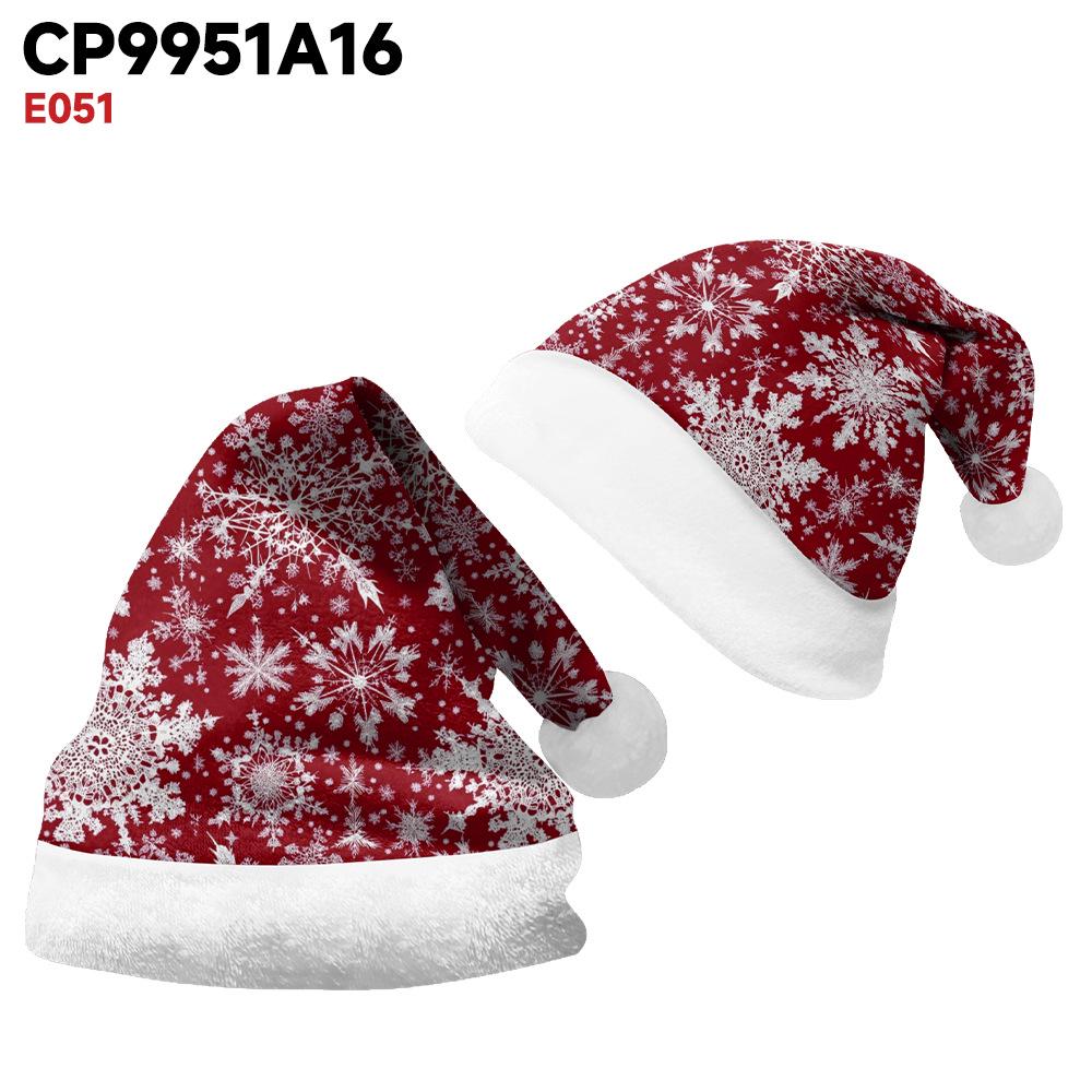 2024 Plush Velvet Double-Sided Santa Hat for Adults & Children - Custom Printed