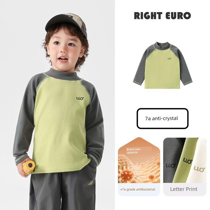 Right European Style Boys' Winter Base Layer Wool Autumn Shirt 2025 Autumn and Winter New Children's Clothing Baby Top Trendy