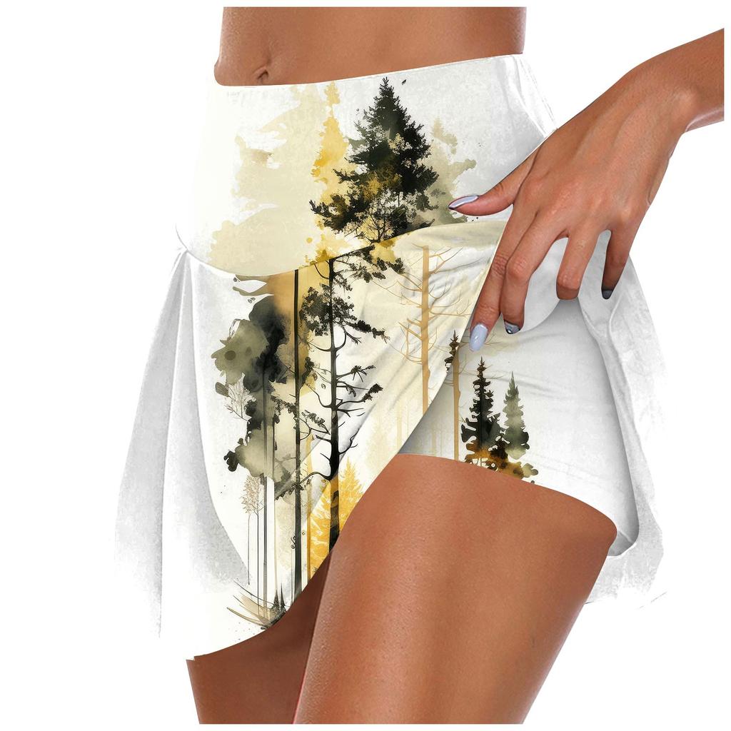 Женские спортивные эластичные плиссированные теннисные юбки для бега, йоги, внутренние шорты, эластичные спортивные шорты для гольфа